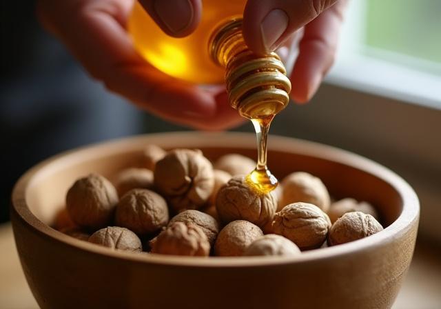 Proceso artesanal de recolección de nueces y miel