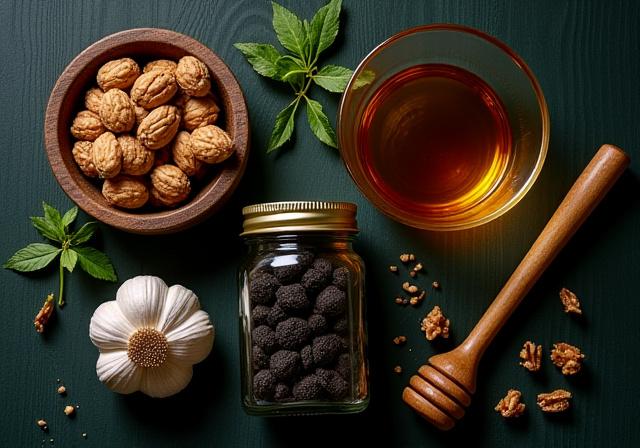 Selección gourmet de ajos, nueces y miel especial